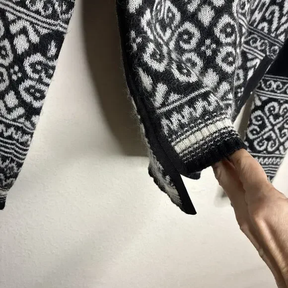 N°21 Jacquard Mohair Cropped High Low Black and White Sweater S - Picture 6 of 10